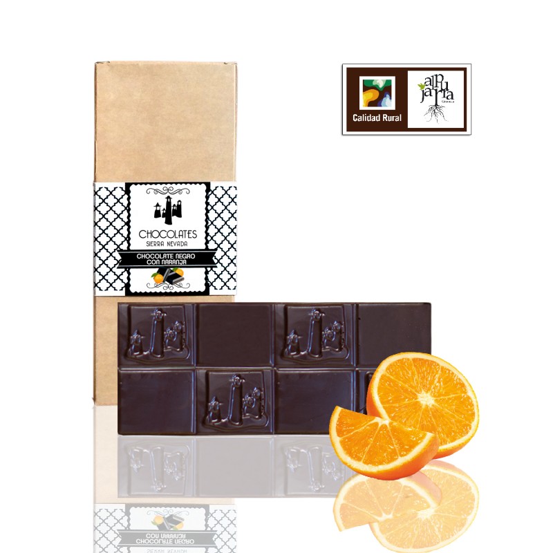 TABLETA CHOCOLATE NEGRO CON NARANJA